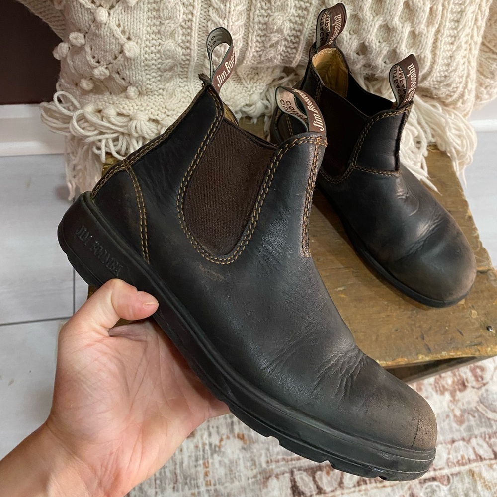 JIM BOOMBA leather dark brown chelsea boots size 38